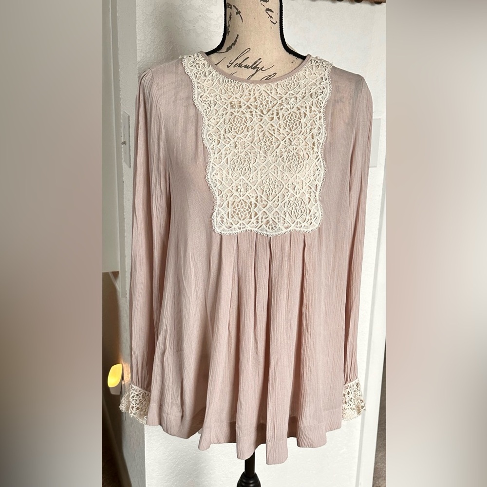 Lacy Gauze Womens Top Free People Small Loose Fit